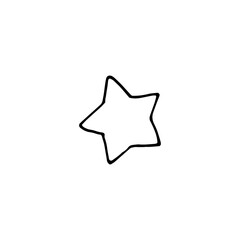 Star. Vector hand-drawn doodle illustration. Black and white outline