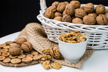 Many walnuts in studio