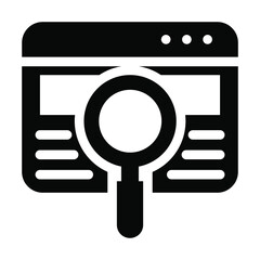 
Magnifying glass on web page, concept of web searching icon
