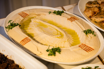 Delicious Arabic meal on a big table