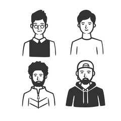 Fototapeta premium Set of different types of men.