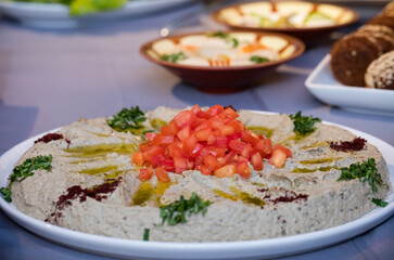 Delicious Arabic meal on a big table