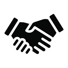 
Handshake, introduction icon in solid style.
