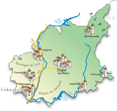 04 Carte du d&eacute;partement des Alpes de Haute Provence