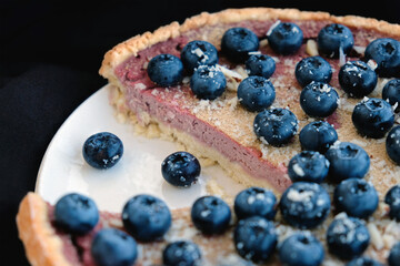 vegan berries tart cake closeup