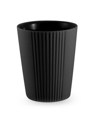 empty cup on white background.