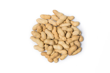 Peanut in a bowl isolated on white