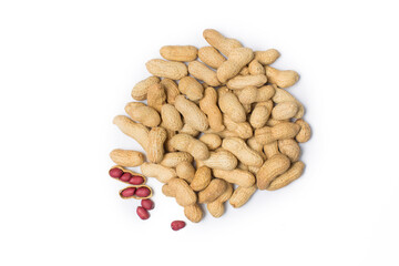 Peanut in a bowl isolated on white