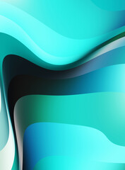 Fluid abstract background with colorful gradient. 2D illustration of modern movement.