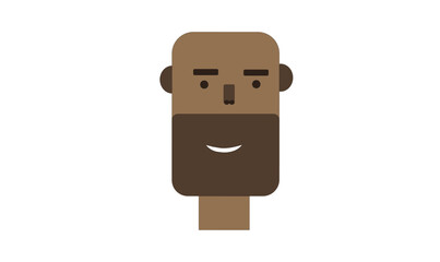 flat smile character illustration.