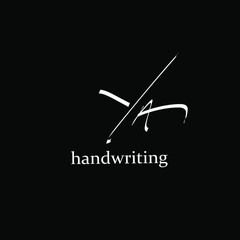YA initial logo handwriting template vector
