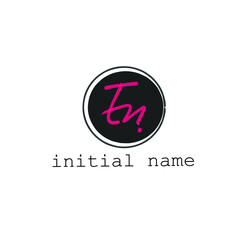 En initial logo handwriting template vector