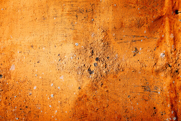 Aged metallic orange texture. Grunge-metal background