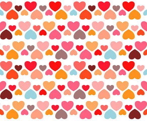 Colorful of vector heart background on white background for gift, decorate or artwork in Valentine festival.