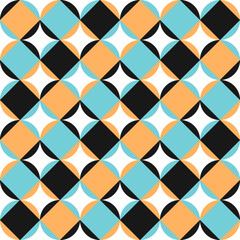Seamless pattern with minimal style. With blue and gold color vector background.