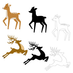 christmas deer pattern, vector illustration