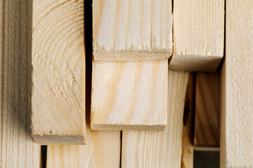Wooden slats. Natural wood background texture of boards