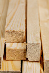 Wooden slats. Natural wood background texture of boards