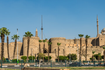 Castle and wall of Saladin Citadel of Cairo , proclaimed by UNESCO as a part of the World Heritage...