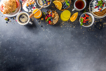 Various breakfast food concept