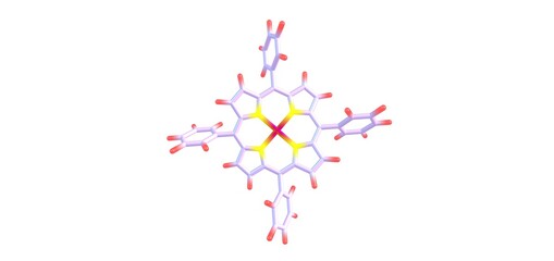 Zinc tetraphenylporphyrin ZNTPP molecule isolated on white
