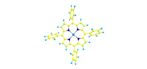 Zinc tetraphenylporphyrin ZNTPP molecule isolated on white