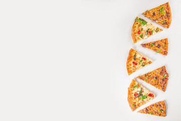 Various pizza slices