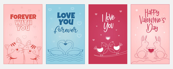 Valentine's day character illustration card