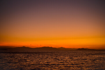 Obraz premium Sunset Landscape in Pacific Ocean Costa Rica, Puntarenas