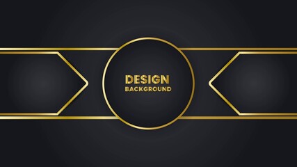 Vector color elegant abstract geometric banner with gold shapes.