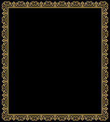 Decorative frame Elegant vector element for design in Eastern style, place for text. Floral golden border. Lace illustration for invitations and greeting cards.