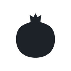 Pomegranate icon. Black isolated silhouette. Fill solid icon. Modern minimalistic design. Vector illustration. Fruits