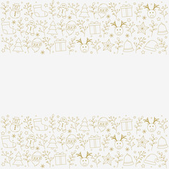 Christmas background with decorations and copyspace. Concept of Xmas frame. Vector