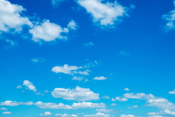 White clouds in blue sky.