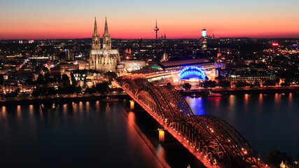 Fototapeta na wymiar Cologne Germany Europe The Dome in the night