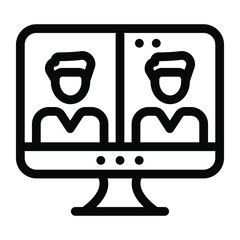 
A trendy vector design of online meeting icon
