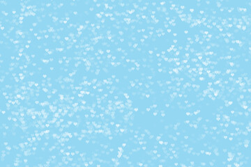Light blue background with white  hearts texture. Valentines day concept  with copy space.