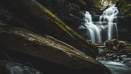 water flowing over rocks