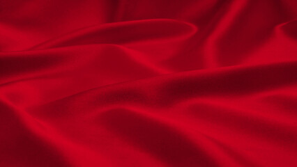 Plakat Red satin or silk fabric as background