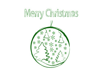 Merry Christmas. Christmas ball vector. Green vector. Christmas card decoration. Christmas decoration ideas. Simplicity.