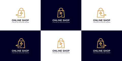 Fototapeta na wymiar Online shop logo inspiration