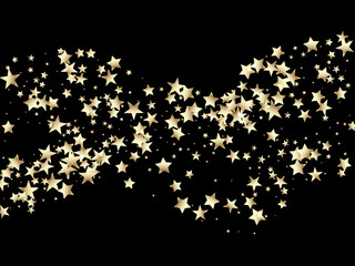 Gold, Silver Rich Falling Stars Confetti. VIP