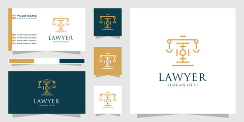 Law logo design and business card