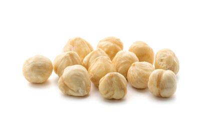 Hazelnuts isolated on the white background