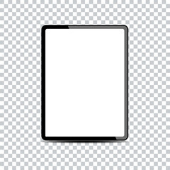 Realistic tablet PC computer with transparent screen. Vector Illustration.