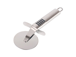 Metalic pizza knife isolated on the white
