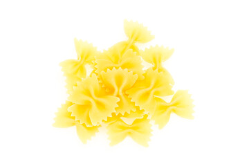 Raw dry farfalle pasta for cooking