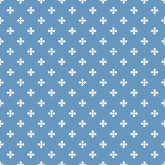 Simple four clover leaf seamless vector pattern background.  Abstract geometric ornamental style.  Great for scrapbook cards, web background , textile and home decor projects.