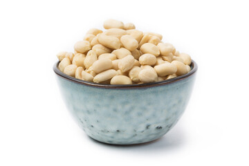 Peanut in a bowl isolated on white