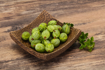 Fresh ripe green sweet gooseberry